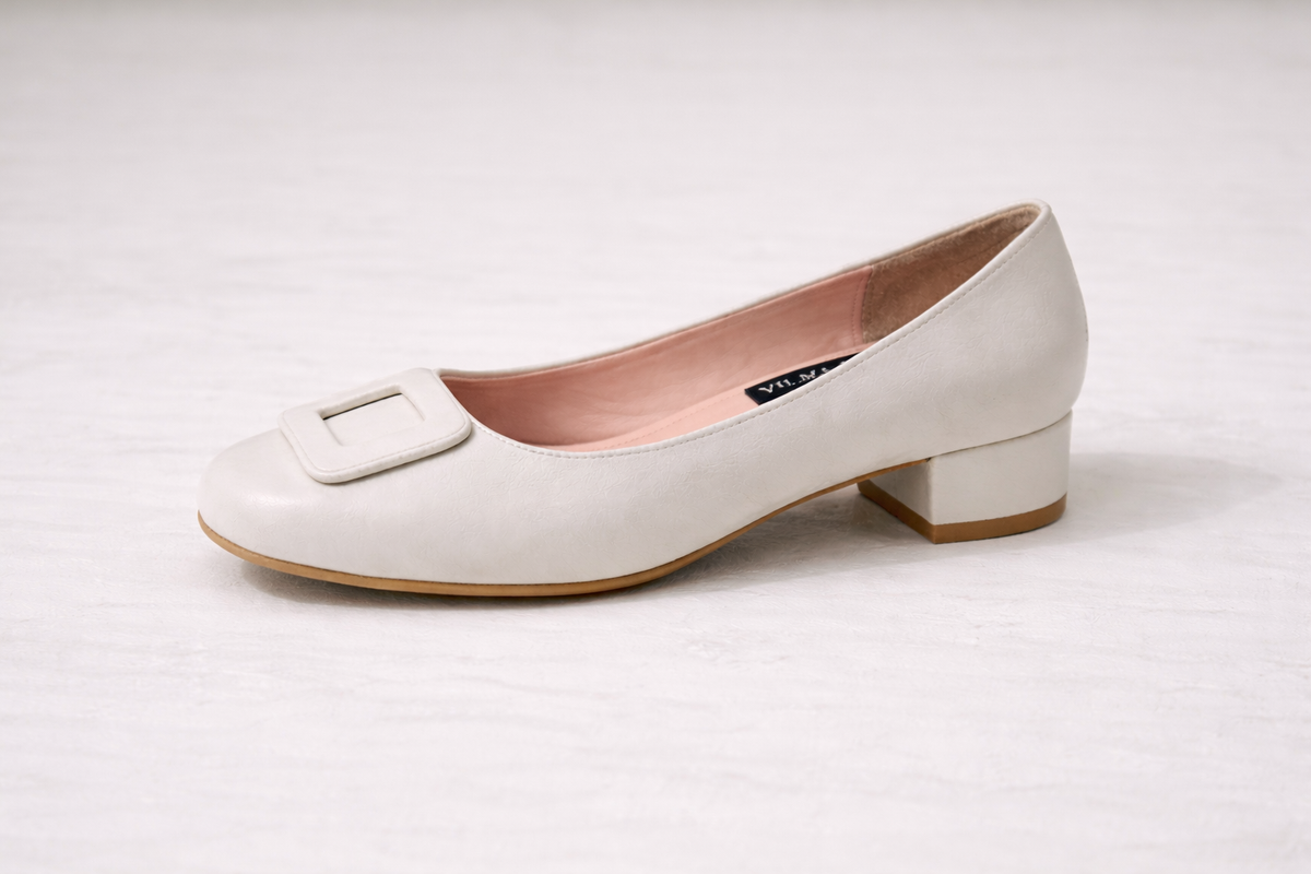 Zapato punta cuadrada taco x3 cm ancho Vilma