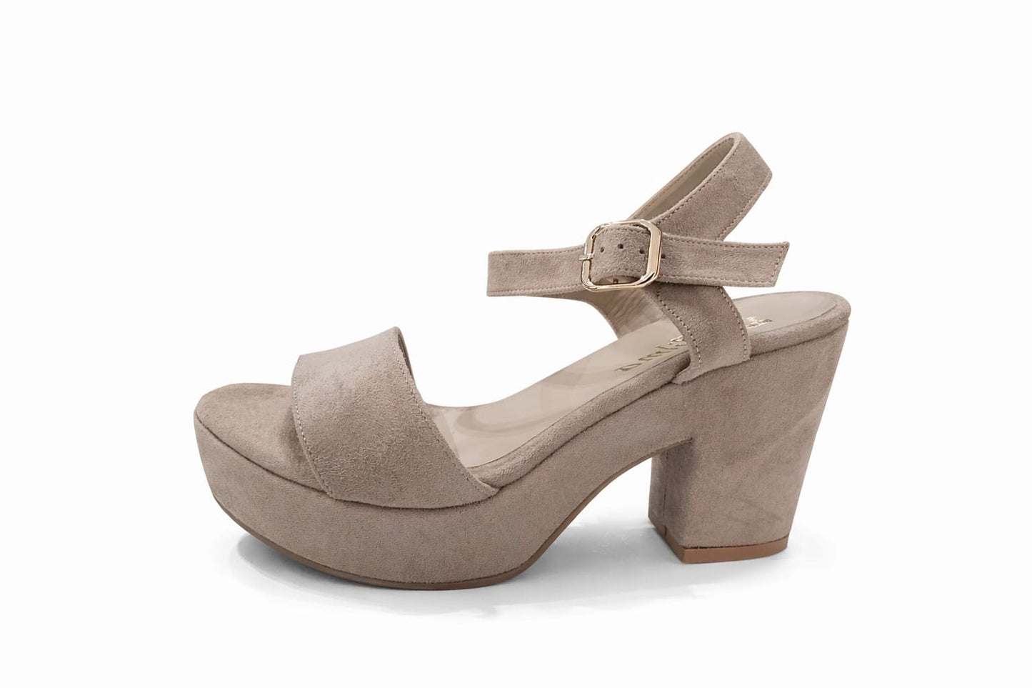 SANDALIA ORTOPÉDICA TIRA TACÓN 7CM SUEDE BEIGE