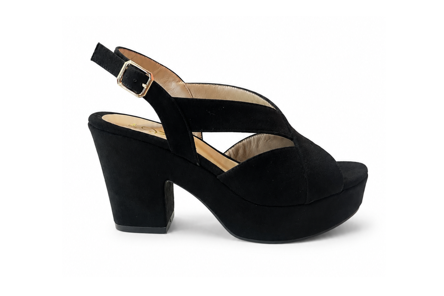 Sandalia Ortopédica Taco x7 Sueder Negro