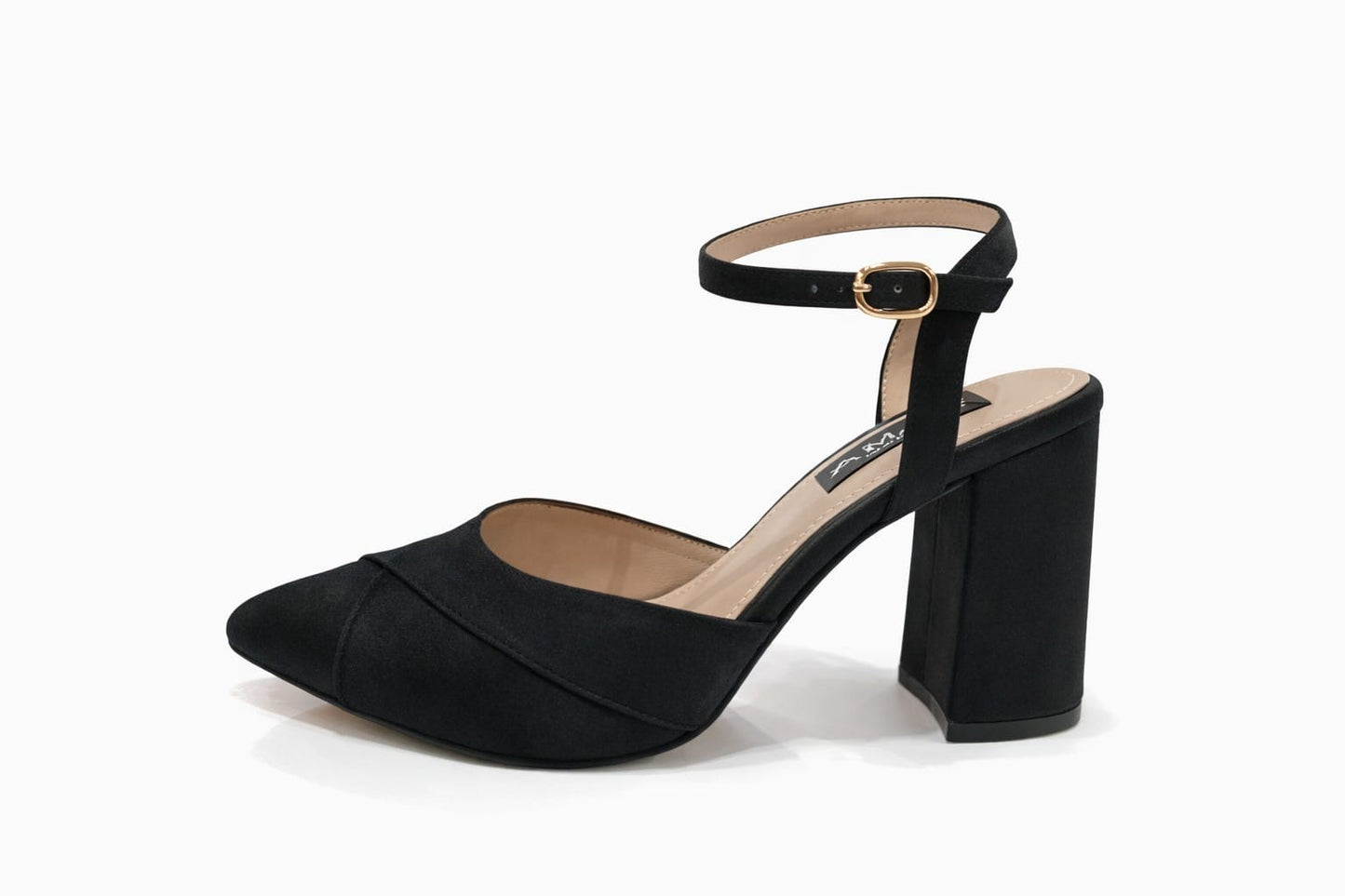 Zapato Stiletto destalonado Vilma seda negro