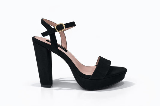 Sandalia Capri para mujer Negro Suede