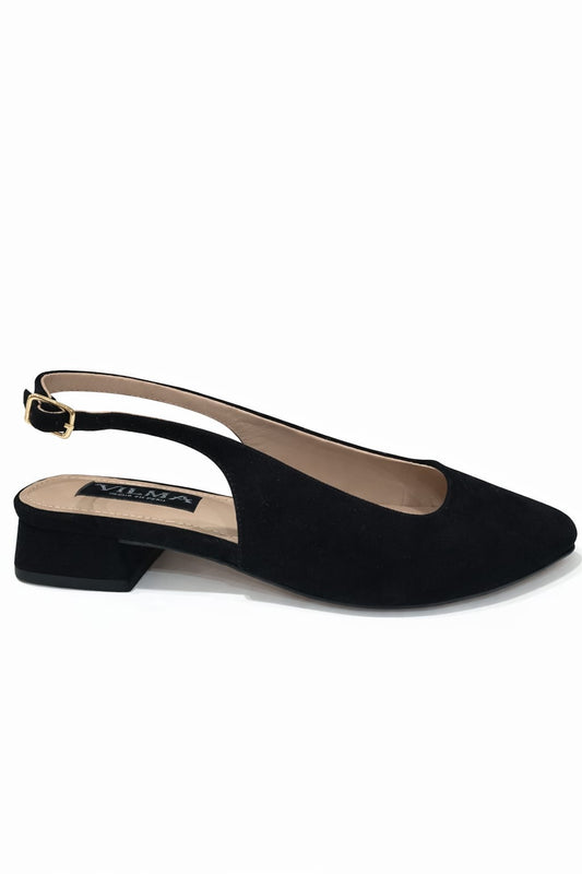 Zapato media estación volver Suede negro