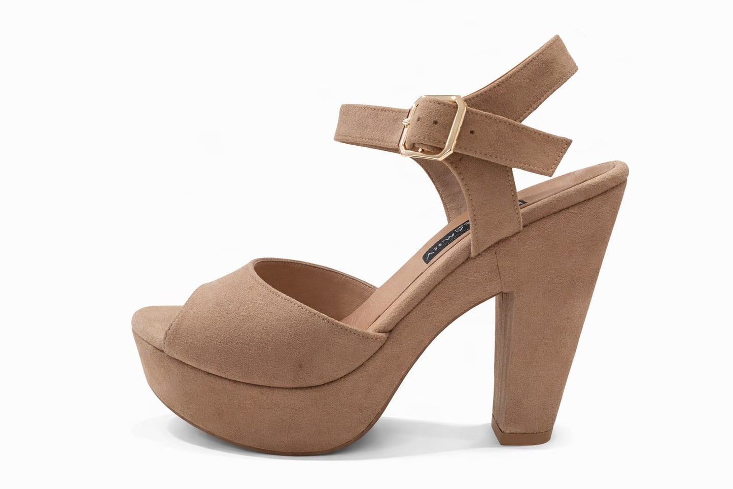 SANDALIA ORTOPÉDICA CAPELLADA TACÓN 12CM BEIGE SUEDE