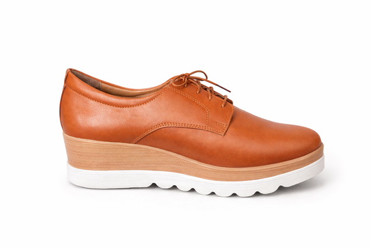 Zapatilla Oxford plataforma %100 cuero vacuno Vilma