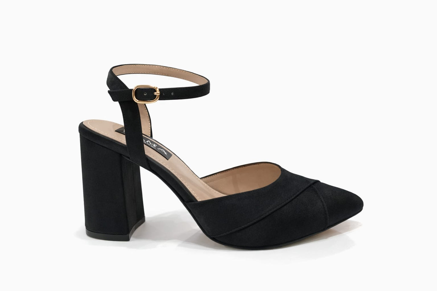 Zapato Stiletto destalonado Vilma seda negro