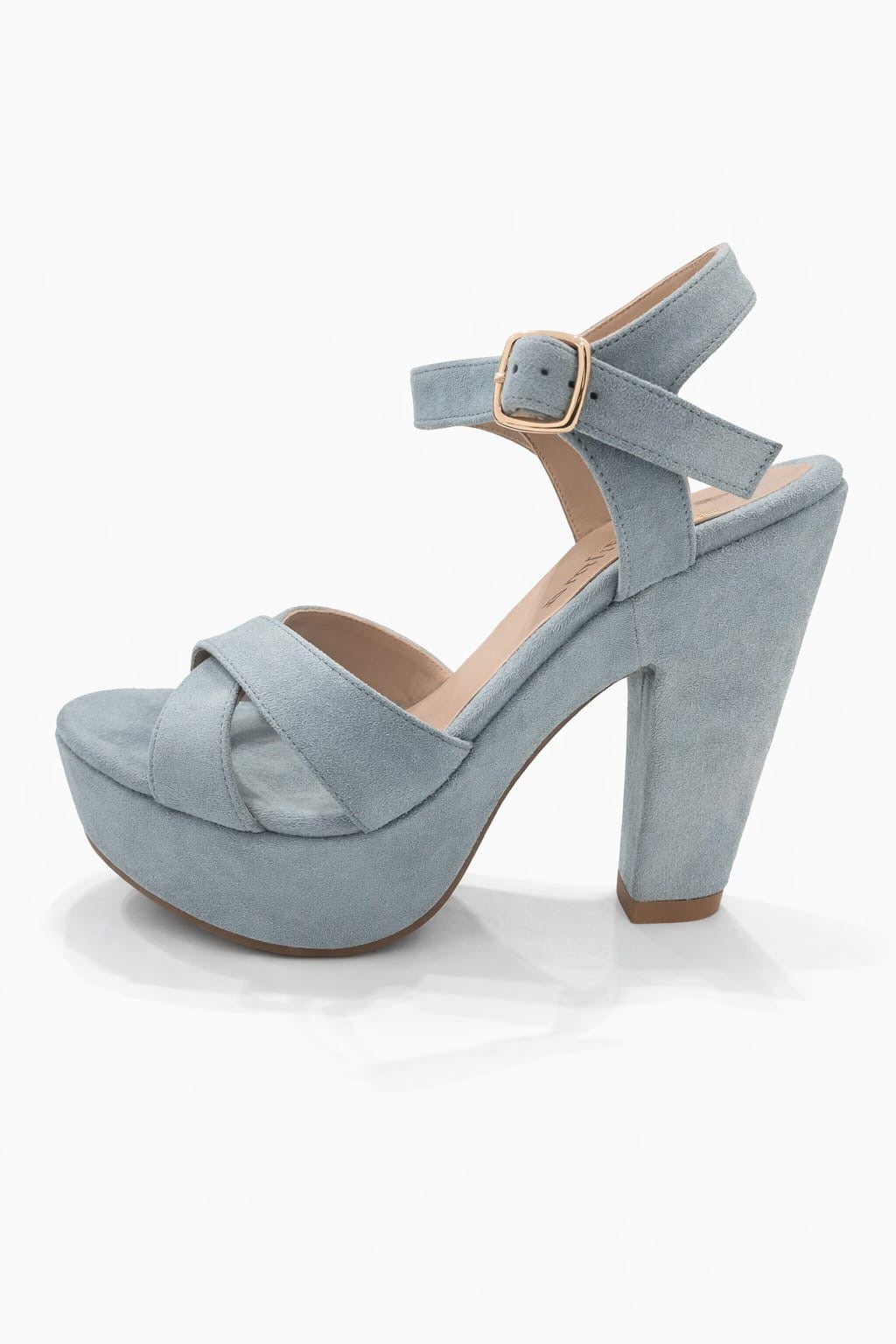 SANDALIA ORTOPÉDICA CRUZADA TACÓN 12CM SUEDE GRIS