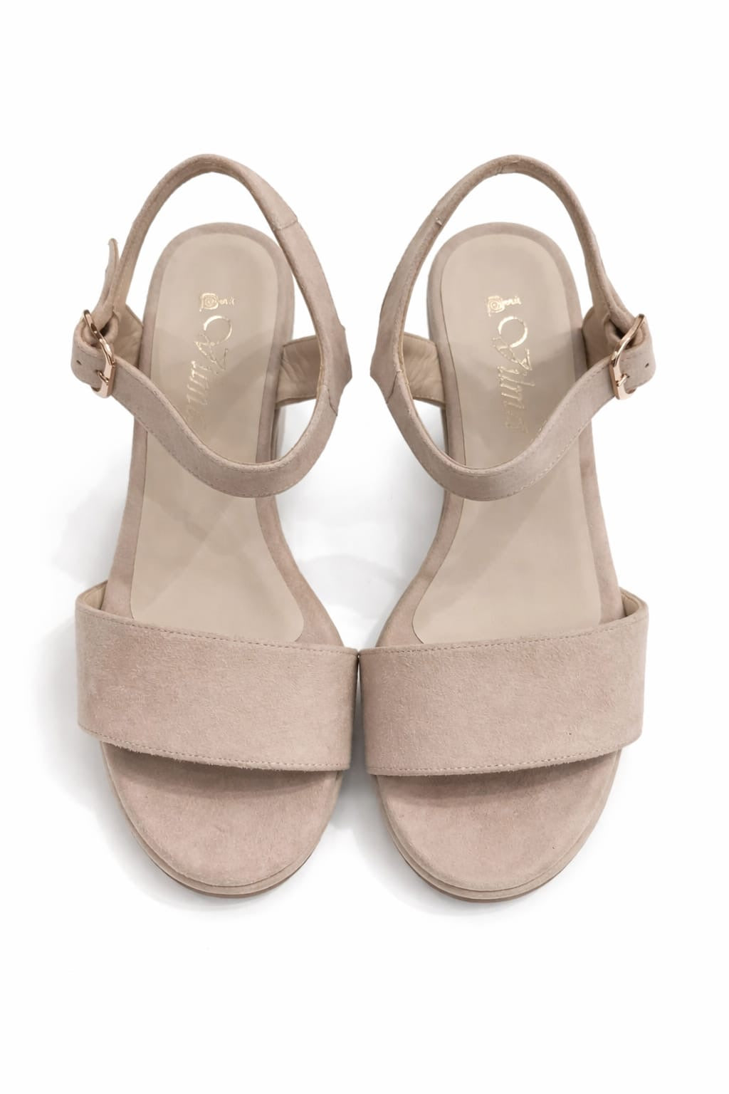 SANDALIA ORTOPÉDICA TIRA TACÓN 7CM SUEDE BEIGE