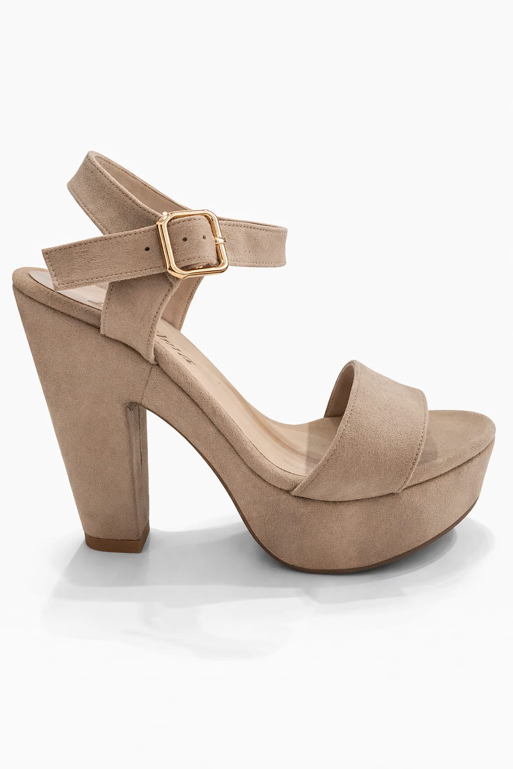 SANDALIA ORTOPÉDICA TIRA TACÓN 12CM BEIGE SUEDE