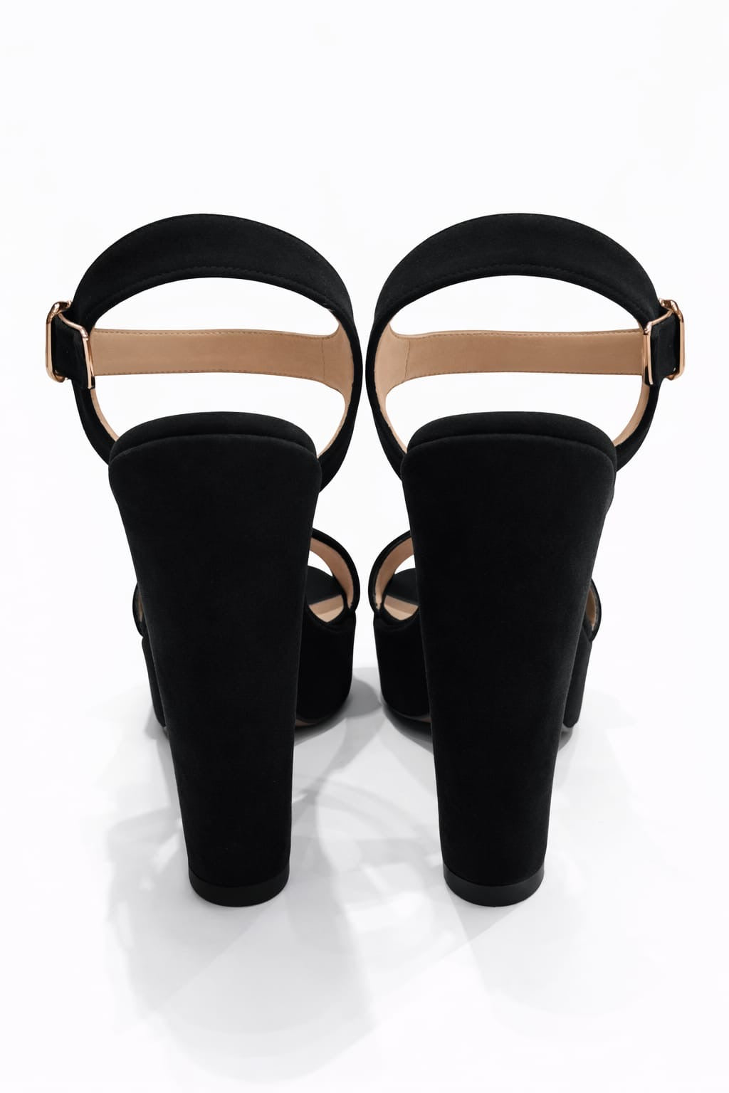 SANDALIA ORTOPÉDICA TIRA TACÓN 12CM SUEDE NEGRO