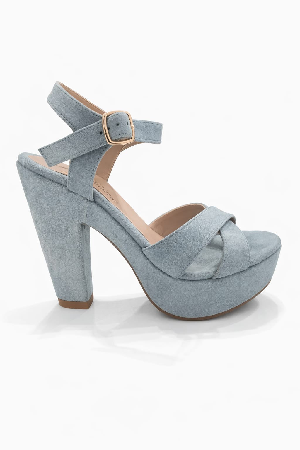 SANDALIA ORTOPÉDICA CRUZADA TACÓN 12CM SUEDE GRIS