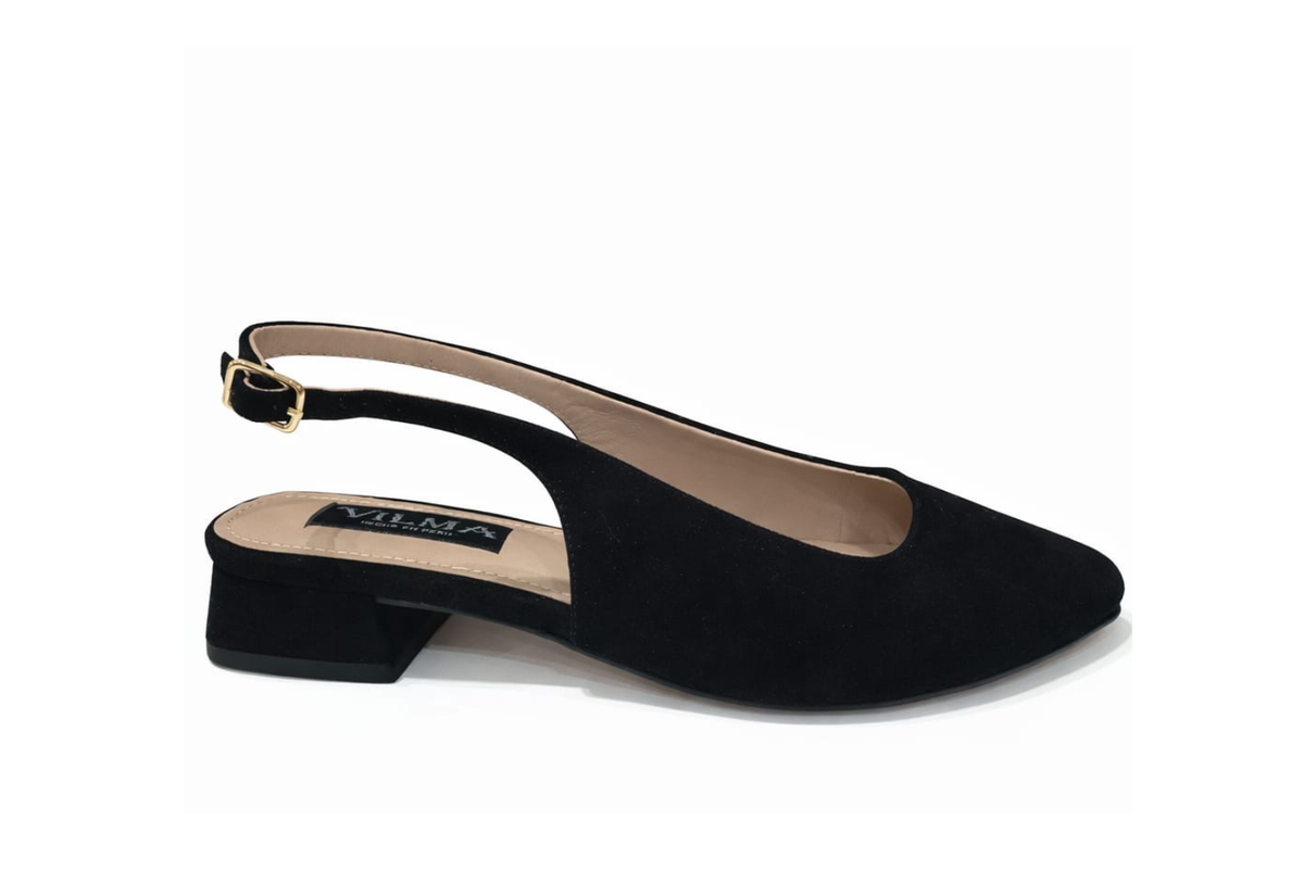 Zapato media estación volver Suede negro