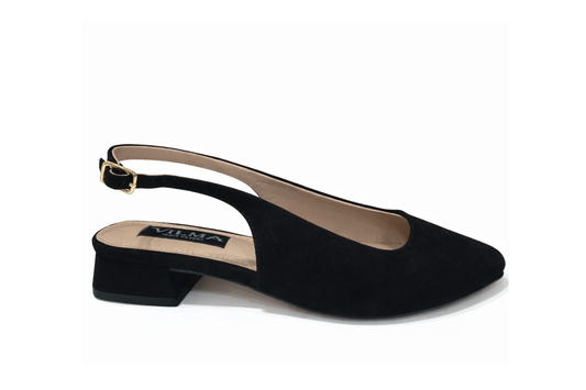 Zapato media estación volver Suede negro