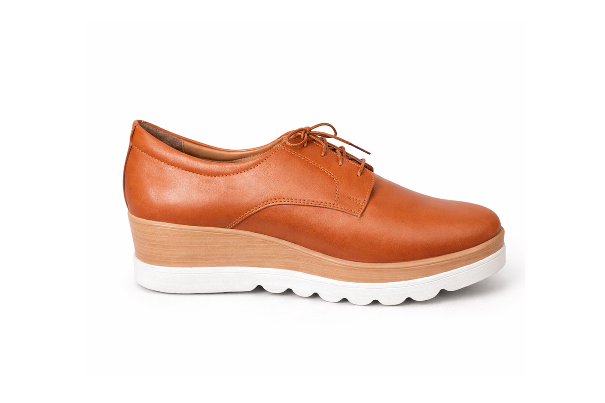 Zapatilla Oxford plataforma %100 cuero vacuno Vilma