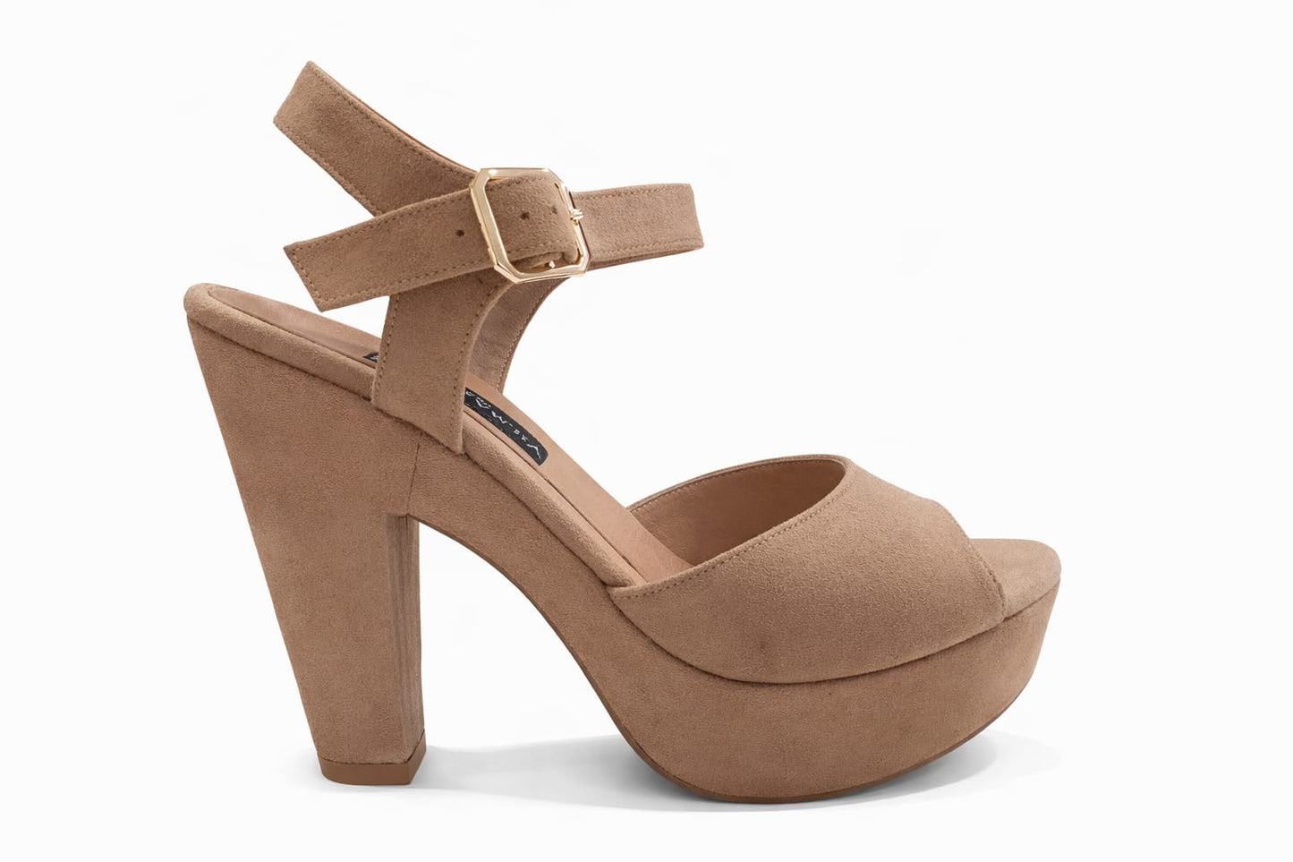 SANDALIA ORTOPÉDICA CAPELLADA TACÓN 12CM BEIGE SUEDE
