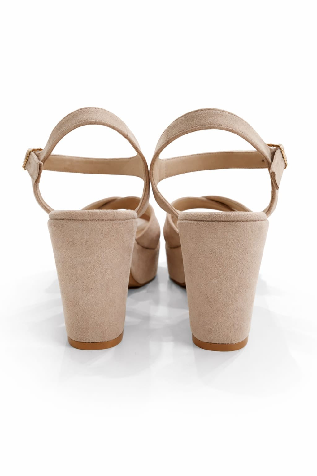 SANDALIA ORTOPÉDICA CRUZADA TACÓN 7CM BEIGE SUEDE