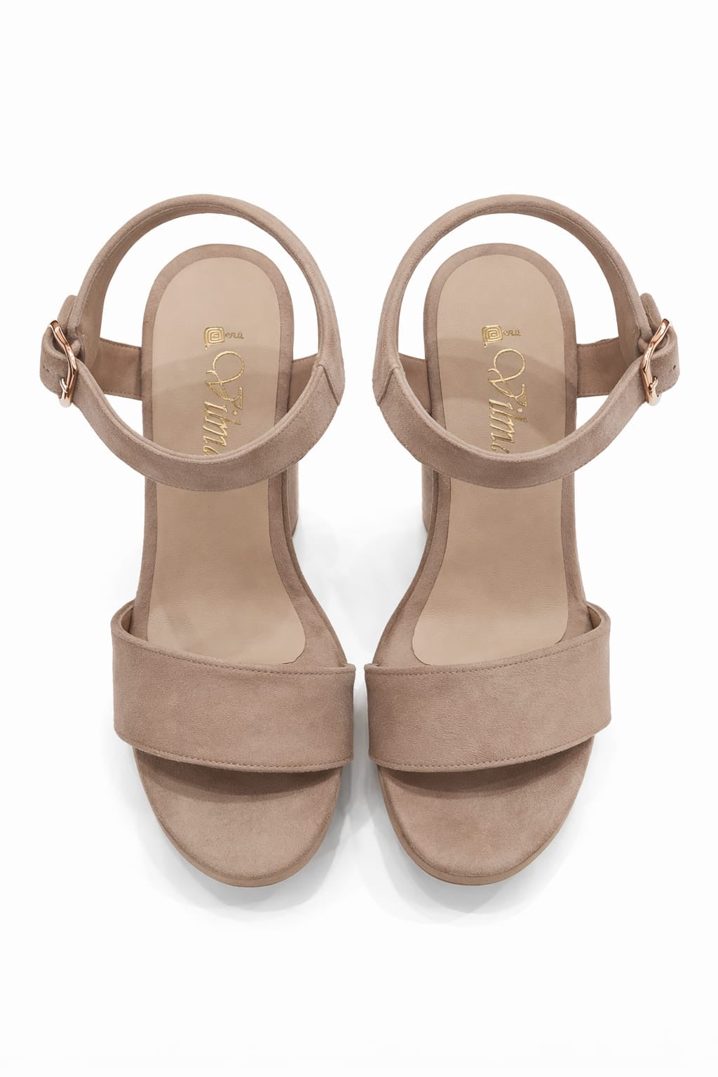 SANDALIA ORTOPÉDICA TIRA TACÓN 12CM BEIGE SUEDE