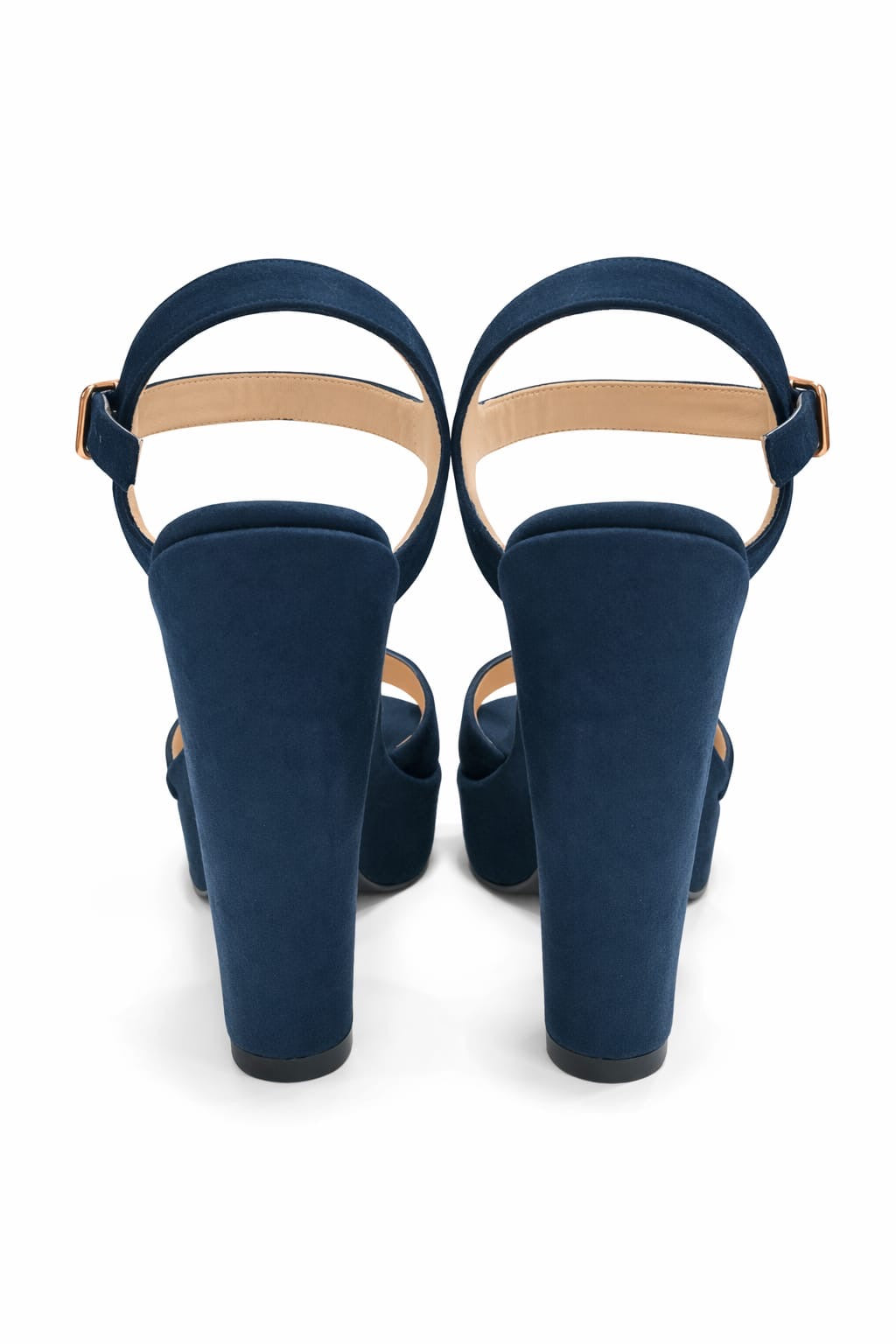 SANDALIA ORTOPÉDICA TIRA TACÓN 12CM AZUL SUEDE